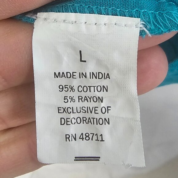 Falls Creek Blue Embroidered Tank Boho Hippie Festival Multiple Sizes - Picture 11 of 13